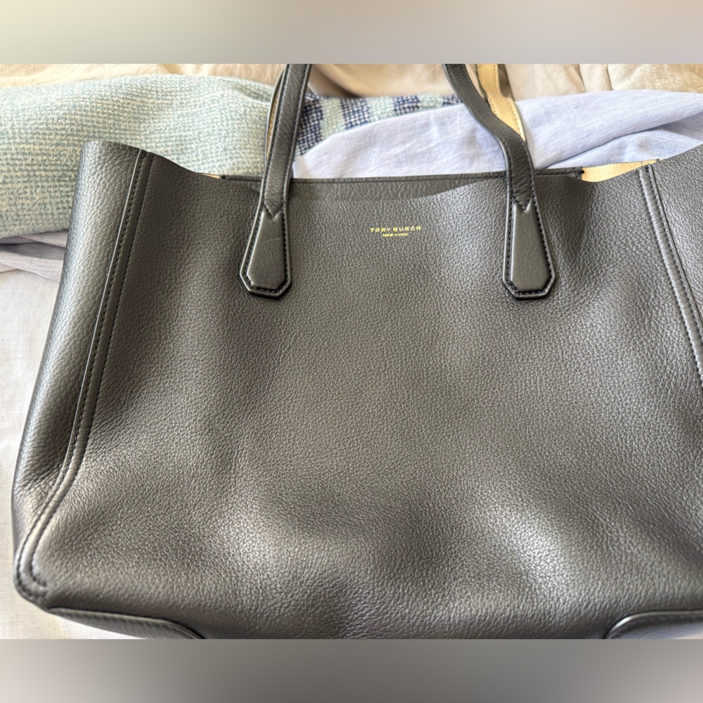 Black Leather Tote Bag
